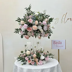 Beda 2024 di vendita calda palla di fiori di alta qualità Design rosa sentire veri centrotavola festa di nozze decorazione per la casa di seta fiore