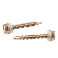 Vis autoperceuses métriques en acier au carbone à filetage fin, classe 8, zinguées, à tête hexagonale, avec rondelle, diamètre de la tête 12mm/10mm, vente en gros
