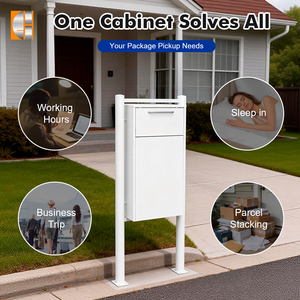 Kotak Surat Paket Luar Ruangan Tahan Lama dari Baja Anti Karat dengan Kunci, Model Berdiri Bebas untuk Penggunaan Bisnis, Pengiriman Paket & Surat - Product Image 2