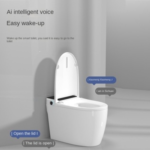 Toilette intelligente japonaise bon marché, noire et blanche, à poser au sol, toilette intelligente domestique, toilette automatique à commande au pied - Product Image 3