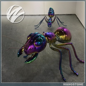 Escultura <span class=keywords><strong>de</strong></span> hormiga recubierta <span class=keywords><strong>de</strong></span> <span class=keywords><strong>Ti</strong></span> <span class=keywords><strong>de</strong></span> jardín <span class=keywords><strong>de</strong></span> Metal moderno para decoraciones - Product Image 2
