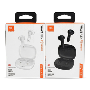 <span class=keywords><strong>Casque</strong></span> sans fil Bluetooth <span class=keywords><strong>JBL</strong></span> WAVE FLEX semi intra-auriculaire à réduction de bruit active, compatible avec la commande par application, étanche IP54, résistant à la poussière - Product Image 1