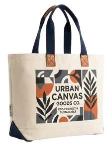 Reusable Canvas <b>Tote</b> <b>Bag</b> with Long Handles Thick Fabric and Custom Logo Printing for Everyday Shopping Beach Trips <b>School</b> - Product Image 2