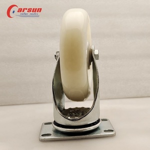 Rodízio <span class=keywords><strong>industrial</strong></span> médio do trole 5 polegadas Nylon branco roda giratória placa rodízios com rolamento de esferas OEM personalizável