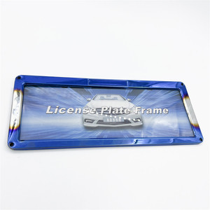 Roestvrijstalen Gebakken Blauw Gemodificeerd Kentekenplaatframe Uit China & Guatemala Premium Luxe Universeel Fit Kentekenplaatafdekking - Product Image 6