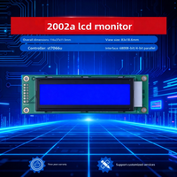 2002A dengan Lampu Latar Biru Pengontrol ST7066U Antarmuka 16Pin Modul LCD 116*37mm LCD Monokrom Pencerah Tinggi 5V 20*2