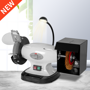 Amoladora eléctrica doméstica pequeña <span class=keywords><strong>de</strong></span> <span class=keywords><strong>Banco</strong></span> <span class=keywords><strong>de</strong></span> 6 '<span class=keywords><strong>con</strong></span> doble rueda <span class=keywords><strong>de</strong></span> arena, afilador <span class=keywords><strong>de</strong></span> cuchillos, cepillo <span class=keywords><strong>de</strong></span> madera/alambre, máquina pulidora <span class=keywords><strong>de</strong></span> Metal - Product Image 1