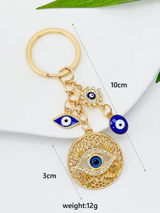 Porte-clés en émail avec strass, papillon, éléphant, mauvais œil, amulette, pompons, mauvais œil turc, porte-clés de voiture, mauvais œil, bijoux, pendentif - Product Image 3