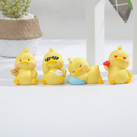 Vente chaude mignon canard Miniature poupées jaune canard Figurine décor à la maison Mini résine gâteau de table décoration de voiture
