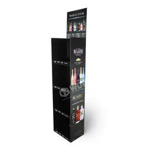 Süpermarketler enerji içecek kutuları içecek şişesi şarap promosyon raf ayakta karton ekran fuar
