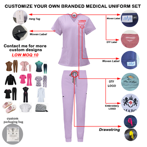 Vendita calda da donna per cure mediche uniformi in poliestere morbido da medico ospedaliero abbigliamento lavabile per infermiere Set corto - Product Image 5