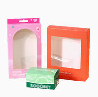 Boîte en carton blanc personnalisée pour fenêtre, impression couleur, avec trou d'insertion, double emballage pour sous-vêtements et produits électroniques.