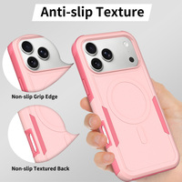Funda Híbrida 2 en 1 de TPU y PC con Anillo Magnético Resistente para iPhone 16 17 18 Pro Max, Carcasa Protectora a Prueba de Golpes con Protección para la Cámara