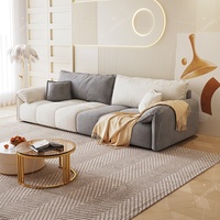 Nouveau Canapé Modulable Carré 2026 en Tissu Technologique Écologique Style Crème Oreilles d'Éléphant pour Petits Salons Modernes