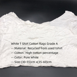 232906 Cut <strong>Used</strong> Industrial <strong>White</strong> Cleaning Cloth Cotton t <strong>Shirt</strong> Wiping Rags Marine Wiper Rag Bale of Rags - Product Image 2