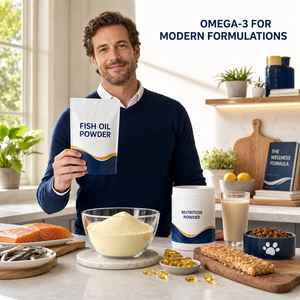 LongBio Poudre d'huile de foie de morue microencapsulée en vrac 60% riche en Oméga 3 <span class=keywords><strong>EPA</strong></span> <span class=keywords><strong>DHA</strong></span> Vitamines A et D Ingrédient de complément alimentaire de qualité alimentaire OEM - Product Image 2
