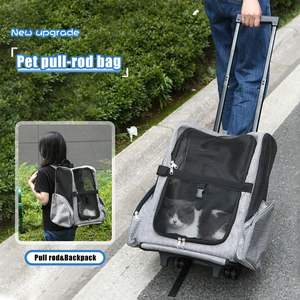 Multifunctional Pet Carrier with Adjustable Pull Rod Convenient Pet <b>Bag</b> with Breathable Mesh and Burden Reducing Design - Product Image 4