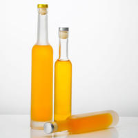 Haute qualité promotionnel haut Tube Long cou Transparent 200ml bouteille de vin en verre Mini bouteille d'alcool verre