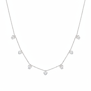 Collar de coctelera de plata 925 hecho a mano para mujer, con diseño de corazón, piedra lisa y circón, turco - Product Image 2