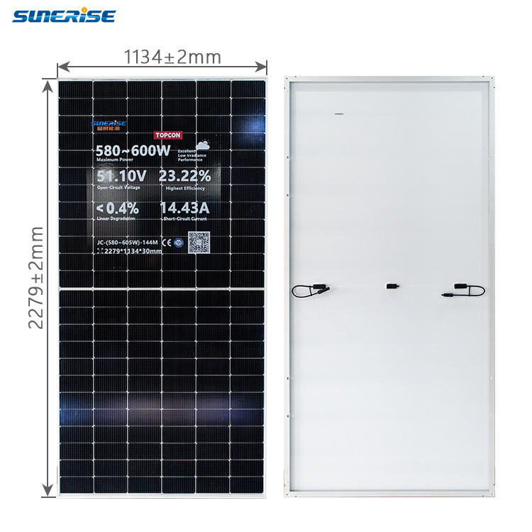 SolarPanels N-Type for 580-605W High-Efficiency N-Type Mono-Facial PV ...