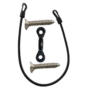 Boucle de type C avec vis, corde en caoutchouc noir de 6 mm, 40 cm, double crochet, accessoire universel pour kayak d'extérieur - Product Image 4