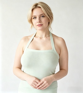 เสื้อสายเดี่ยวผ้าฝ้าย BCI สำหรับผู้หญิง เสื้อกล้ามคอเหลี่ยมแบบลำลองสำหรับฤดูร้อน - Product Image 1