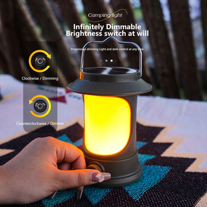 Linterna Solar Portátil Vintage para Camping, Recargable por USB, Luz LED Cálida para Exteriores, Tiendas de Campaña, Senderismo Nocturno y Pesca - Product Image 2