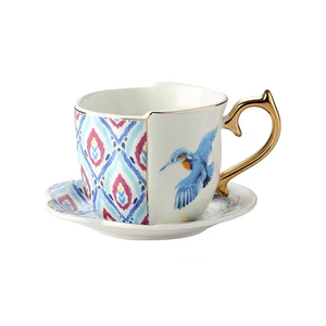 Juego De Taza Y Platillo De Cerámica Con Cuchara - 310 Ml, Regalo Para Mamá O Novia (Rosa)