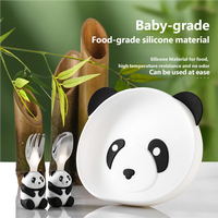 Assiette à dîner pour bébé en silicone flexible, bol pour bébé, cuillère pour bébé, fourchettes, ensemble de vaisselle pour bébé