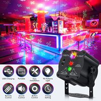 Wuzstar Nouvelle Lampe Stroboscopique Mini Disco du Nouvel An, Activée par le Son, Télécommande, Minuteur, 90 Motifs, LED RGB, Alimentation USB, Éclairage de Fête pour