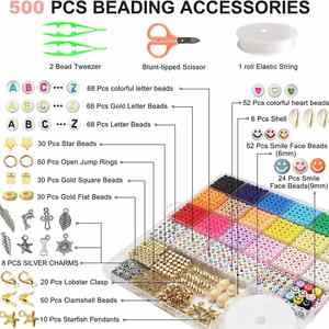 Perles en argile souple de style bohème calibre 26 pour DIY, accessoires pour bracelet, perles espacées et en vrac, ensemble de perles en plastique - Product Image 5