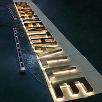 Extérieur grande taille bâtiment acrylique Surface Led éclairage rayonnant canal arabe lettre signe
