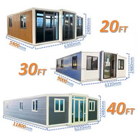 Maison conteneur pliable et extensible de 20 pieds et 40 pieds, bureau modulaire préfabriqué, dortoir, maison portable, maisons préfabriquées pré-construites