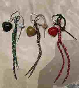 Fashion Heart Shaped Braided Rope Hand Bag Jewelry Charm Keychain Designer <b>Mini</b> <b>Backpack</b> Pendant Decoration Accessories - Product Image 1