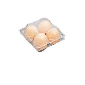 Bandeja de huevos en blíster de 4 agujeros Bandeja de embalaje de huevos reutilizable de plástico transparente para mascotas para 4 huevos de gallina