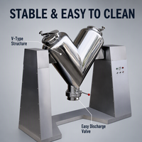 Mélangeur de type V V500L en acier inoxydable 304, équipement de mélange pour épices et poudres aromatiques
