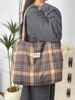 Nouveau Vintage laine Plaid mode unique épaule sac fourre-tout paresseux sac à main pour les femmes haut de gamme polyvalent sac de trajet