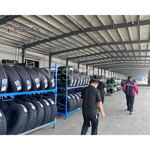 Estante para neumáticos de palé de acero recubierto de polvo ajustable, estante para neumáticos de camión apilable, estante para neumáticos personalizado duradero de almacén plegable - Product Image 4