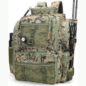 Échantillon gratuit : Sac à dos de pêche avec 4 boîtes à accessoires, sac à dos de pêche avec porte-cannes, sac de pêche grand format 20L 600D - Product Image 1