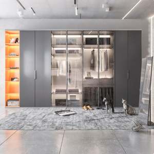 Clothes <b>Cabinet</b> <b>Wardrobe</b> Bedroom Furniture Closet Storage Wood Factory Wholesale Fashion Modern Home Furniture Wood Frame Wooden - Product Image 2