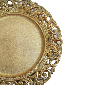 Assiettes de Présentation <span class=keywords><strong>en</strong></span> <span class=keywords><strong>Gros</strong></span>, Dorées de Luxe, de Haute Qualité, Durables, Réutilisables, à Design Creux <span class=keywords><strong>en</strong></span> PP pour Mariages et Fêtes - Product Image 5