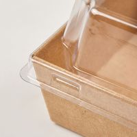 Boîtes jetables pour gâteaux roulés avec couvercles transparents, en papier kraft verni, recyclables, pour l'emballage alimentaire de boulangerie