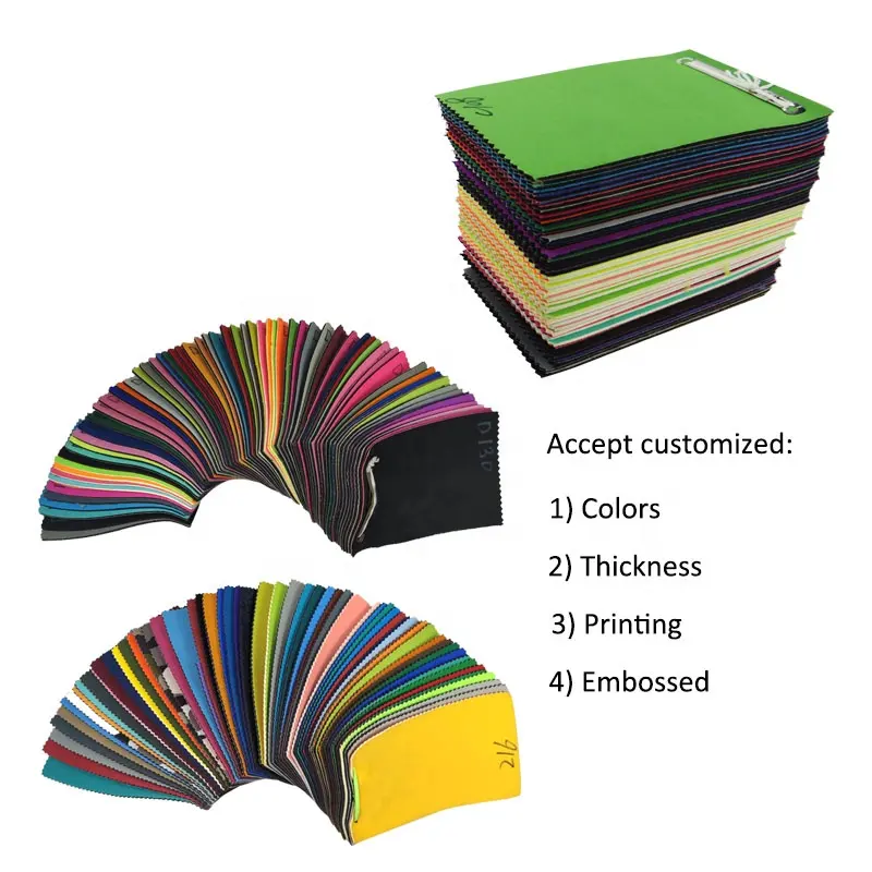 Tissu en néoprène de couleurs personnalisées, épaisseur de 1.5-20MM, vente en gros en usine, en rouleaux