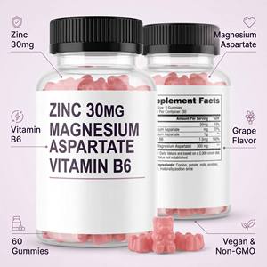 Gomitas de Zinc 30mg, Aspartato de Magnesio, Vitamina B6, Sabor Uva, 60 Unidades, Veganas, Sin OMG, Apoyo Energético <span class=keywords><strong>para</strong></span> Adultos, Gomitas de Vitaminas - Product Image 3