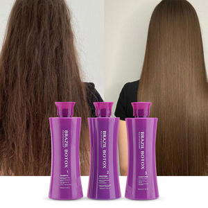 Traitement à la kératine pour cheveux 500ml*3, crème lissante pour cheveux à la kératine organique professionnelle, <span class=keywords><strong>shampoing</strong></span> et après-<span class=keywords><strong>shampoing</strong></span>, coffret de produits - Product Image 1
