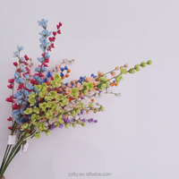 Fleur artificielle réaliste Delphinium Larkspur en spray multicolore, tige de fleur artificielle pour décoration de mariage, fête à domicile, décoration florale DIY