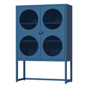 מודרני הדלת אחסון מתכת ארון בגדים לחדר אוכל סלון תצוגה צבעוני מתקפל ארון לתצוגה צבעונית לשימוש ביתי - Product Image 3