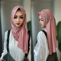 Nuosha OEM 2025 Nouveau Hijab à la Mode Musulman du Moyen-Orient Malaisien avec Chaîne et Nœud Floral CE pour Usage Quotidien