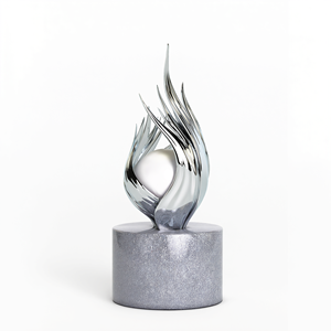 Escultura Abstracta de Concha Plateada y Perla, Estatua de Arte Moderno para Centro de Spa de Lujo, Vestíbulo de Hotel - Product Image 2