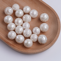 Perles de perles rondes sculptées à la main de 13mm et 14mm en gros-écaille de tortue et fleur de lotus sans trou pour la fabrication de bijoux